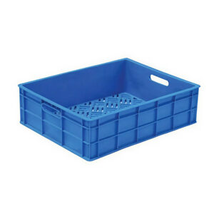 Closed plastic crate 53x41x14cm, stackable storage box for logistics and transport – Tekin Plast UAE
