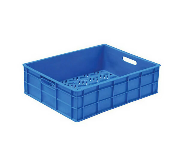 Closed plastic crate 53x41x14cm, stackable storage box for logistics and transport – Tekin Plast UAE