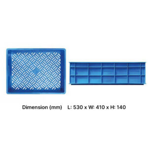 Closed plastic crate 53x41x14cm for secure storage and transport – Tekin Plast UAE