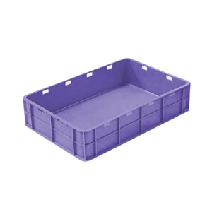 Closed plastic crate 60x40x10cm for compact storage and transport – Tekin Plast UAE