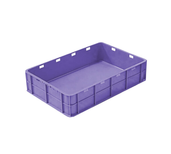Closed plastic crate 60x40x10cm for compact storage and transport – Tekin Plast UAE