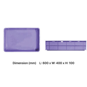 Closed plastic crate 60x40x10cm for compact storage and transport – Tekin Plast UAE
