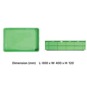 Closed plastic crate 60x40x12cm for secure storage and transport – Tekin Plast UAE