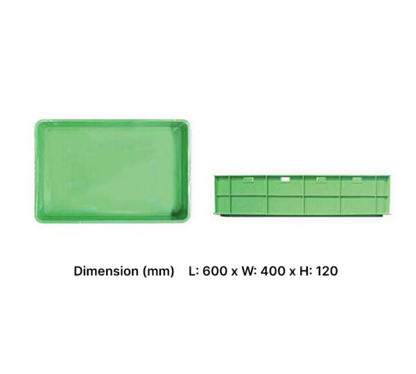 Closed plastic crate 60x40x12cm for secure storage and transport – Tekin Plast UAE