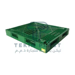 Heavy-duty plastic pallet measuring 130x110x150 cm with 6 runners, model TP-08.